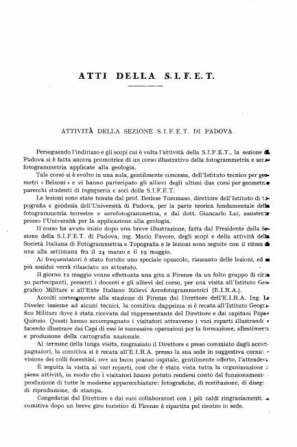 Copertina articolo #12 Bollettino SIFET ANNO: 1960 n.2